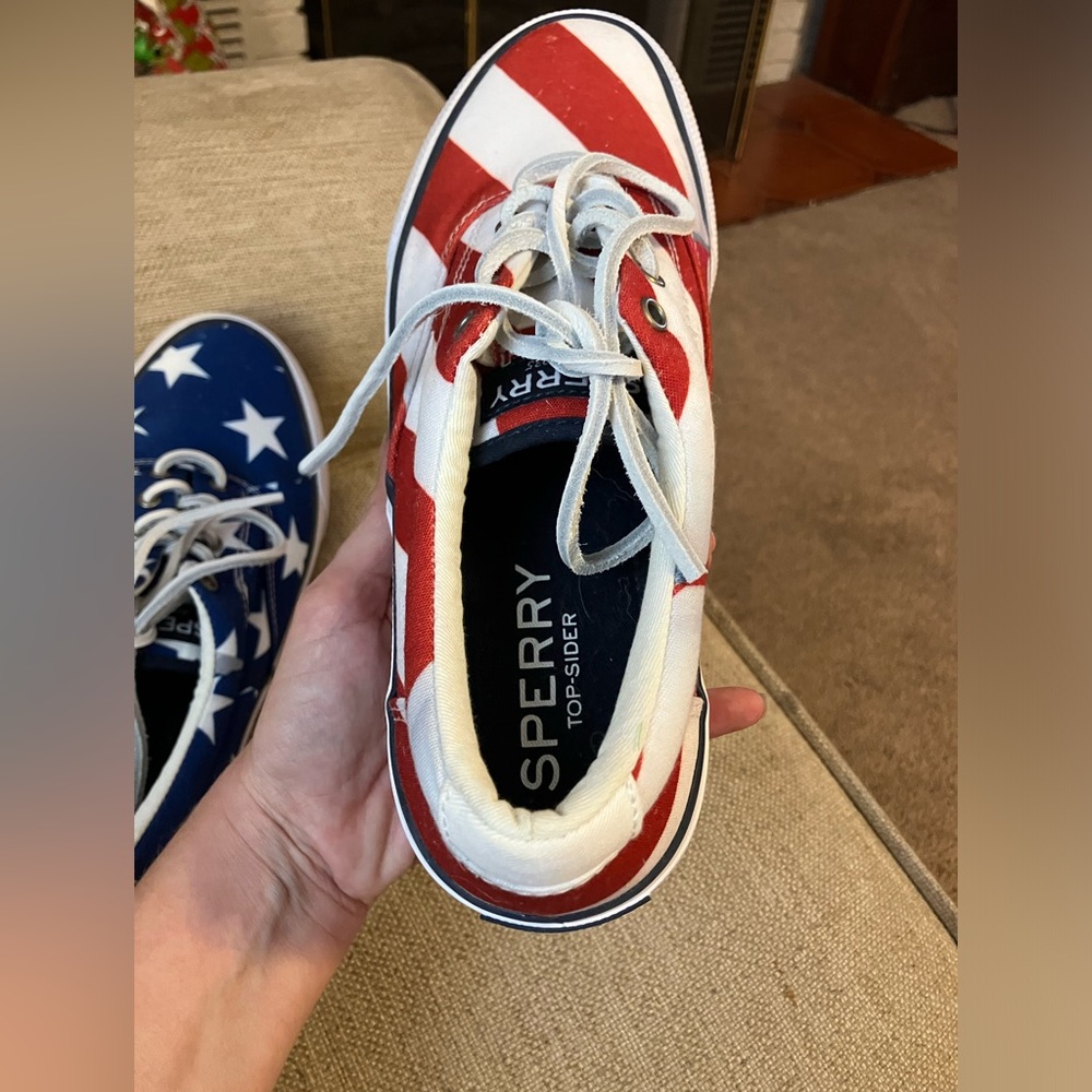 Sperry patriotic red white and blue top sider - Picture 8 of 9